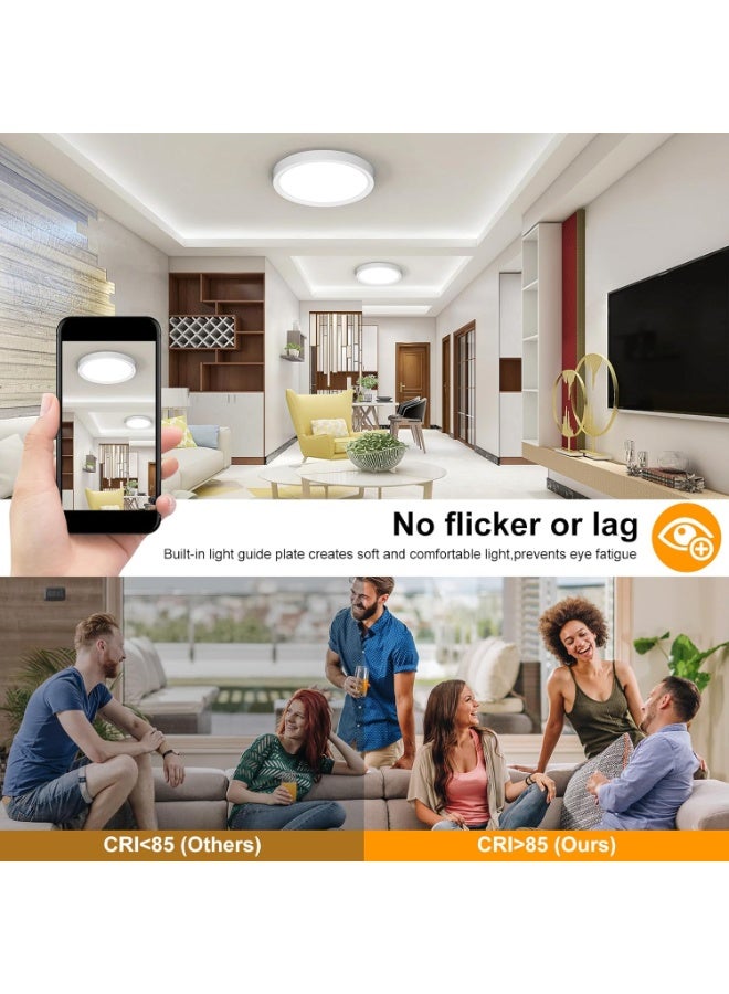 DUNISO Flush Mount Led Ceiling Light, Dimmable Ceiling Lamps, 3 Color Selectable, Modern Flat Round Kitchen Light for Bedroom, Closet Pantry, Living Room, Hallway - Image 4